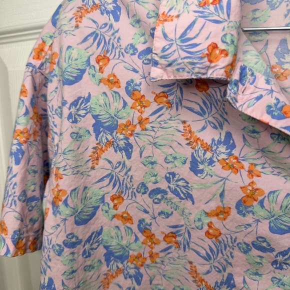 Uniqlo Womens Tropical Hawaiian Floral Button-down Short Sleeved Size XL GUC - Picture 3 of 6